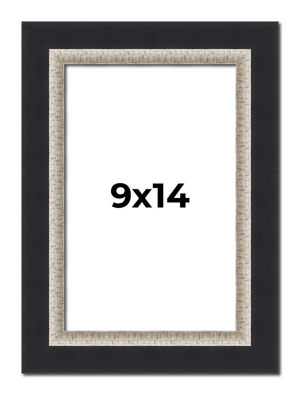 Photo Size Embellished Black Picture Frame - UV Acrylic, Foam Board Backing, Hanging Hardware